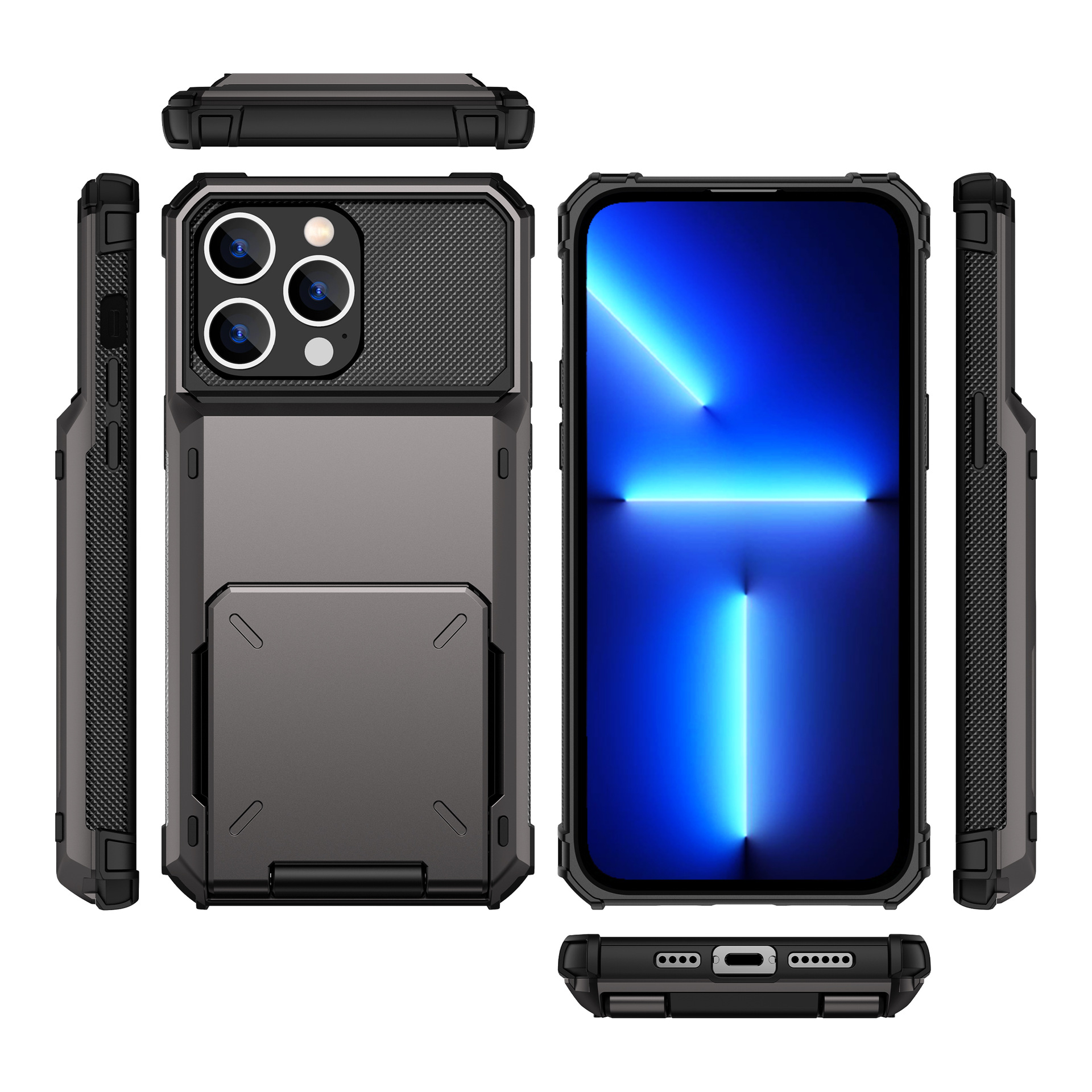 適用iPhone14plus翻蓋插卡手機殼蘋果14proMax二合一防摔保護套