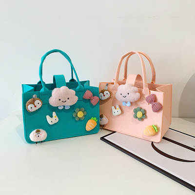 Felt Accompanying Gift Cute Doll Felt Bag Women's Bag Children's Birthday Banquet Holiday Gift Bag Candy Bag