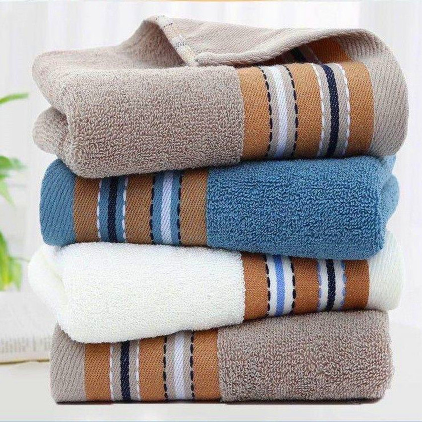 Pure Cotton Jacquard Strand Yarn Plain Color Adult Large Towel Household Face Towel Absorbent Gift Embroidered LOGO Hotel Wool