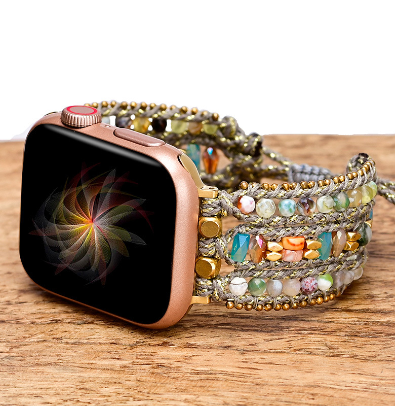 Bohemian style Apple Watch band natural stone woven Apple Watch band foreign trade exclusive for manufacturers