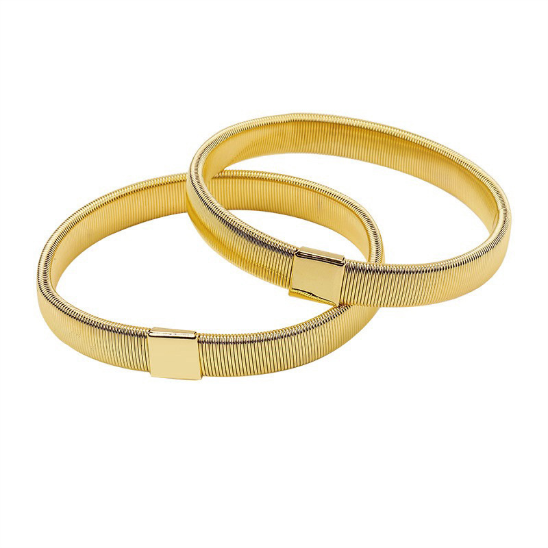 Ka Tong New Spring Men's Arm Ring Metal Elastic Bracelet Bracelet Bartender Casino Sleeve Solid Non-slip Cuff