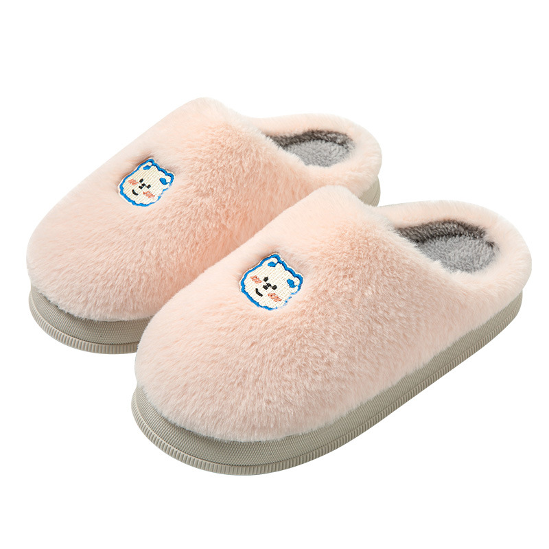 Couple slippers winter home home indoor non-slip thickened warm cute plush cotton slippers Female Factory wholesale