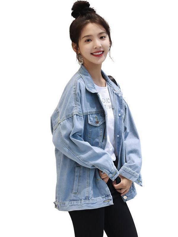 Denim jacket for female students, Korean version  new spring and autumn loose and versatile, small, trendy, Internet celebrity, summer