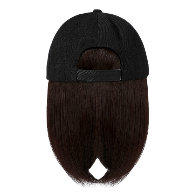 Hat with wig one-piece women's fashion peaked cap wave head all-match internet celebrity clavicle short hair women's full head cover