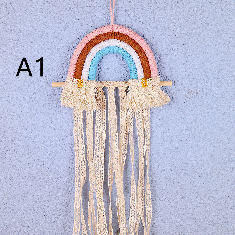 ins Nordic Style Children's Room Decoration Rainbow Hairpin Storage Simple Wall Hanging Baby Headwear Finishing Display Rack