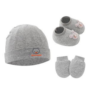 Foreign trade European and American newborn baby cap baby hat baby gloves baby shoes three-piece set 8922012