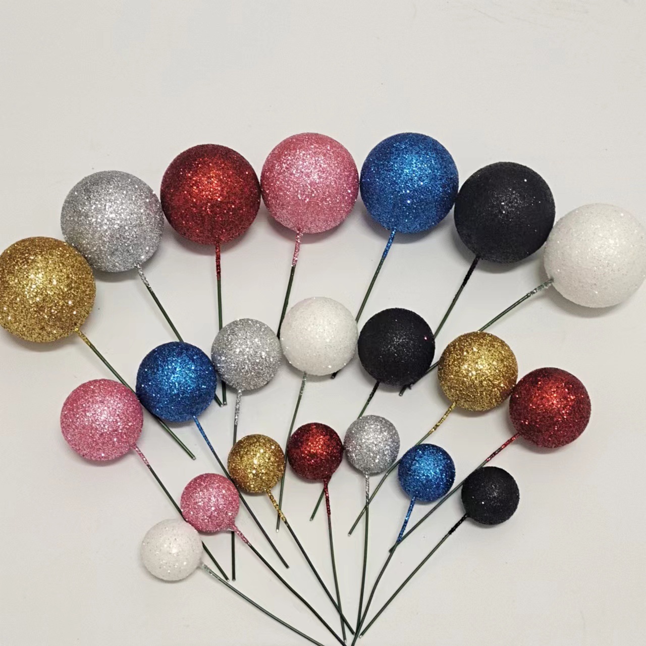 Wholesale gold ball silver ball color ball glitter ball glitter Golden cake foam ball decorative plug-in spot