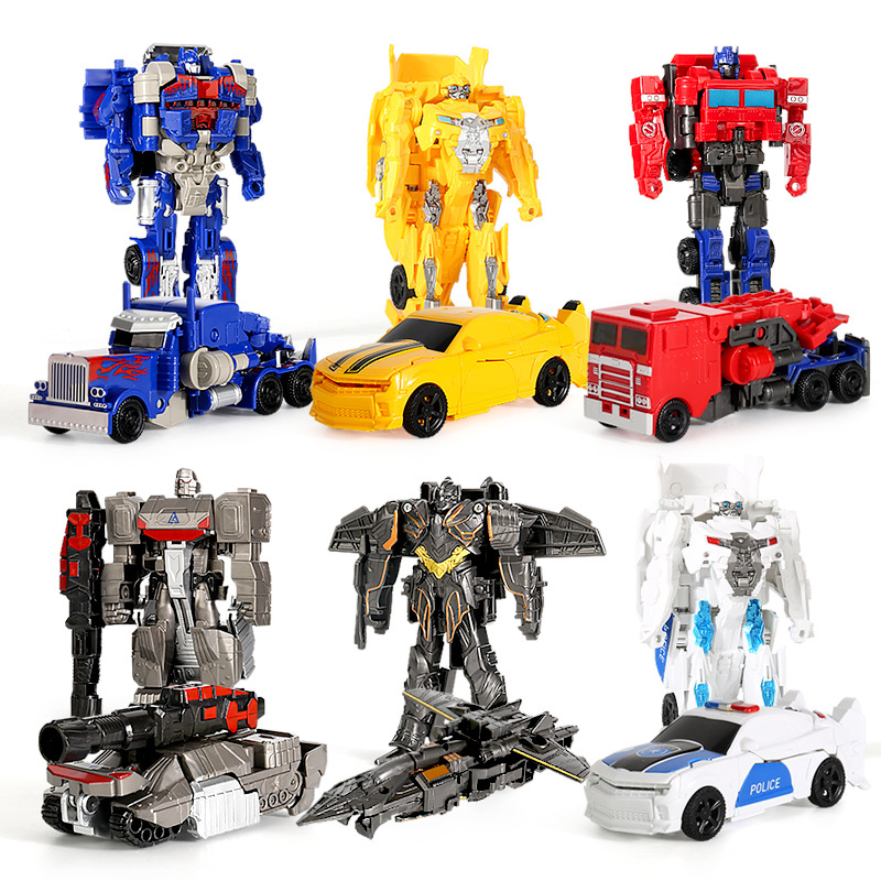 One-Step transformation toy car children's educational model boy gift robot hand-made Optimus King Kong bumblebee