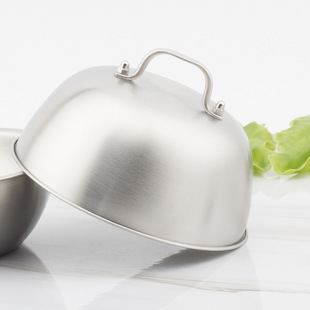 304 Stainless Steel Steak Lid Outdoor BBQ Lid Sanding Burger Lid 16cm Teppanyaki Lid Food Lid