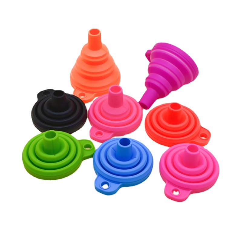 Portable foldable silicone funnel long neck funnel silicone foldable funnel retractable small funnel