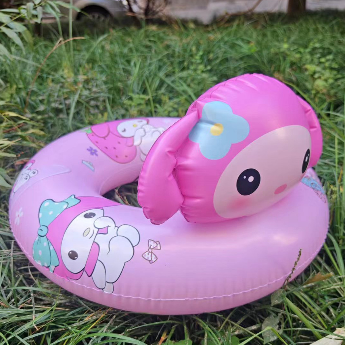 Children's melody swimming ring kulomi cartoon life buoy thickened inflatable float ring water seat ring wholesale manufacturers