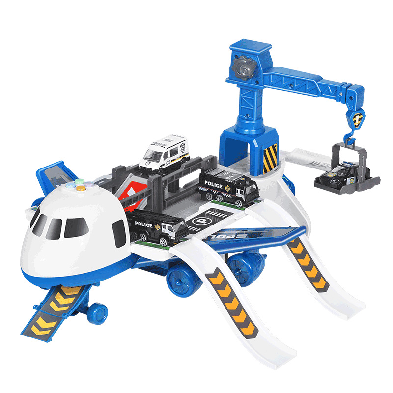 Children's Aircraft Toy Puzzle Multifunctional Deformable Airliner Track Storage Alloy Car Model Cross-border Supply