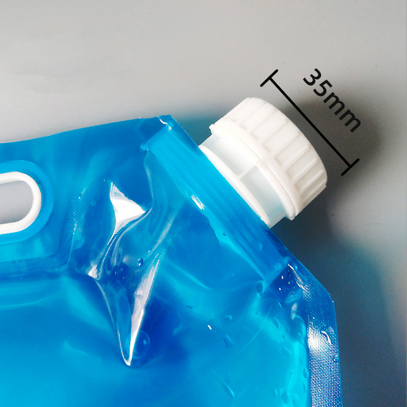 Outdoor portable folding water bag with valve large capacity mountaineering travel camping plastic soft water storage bucket 5L