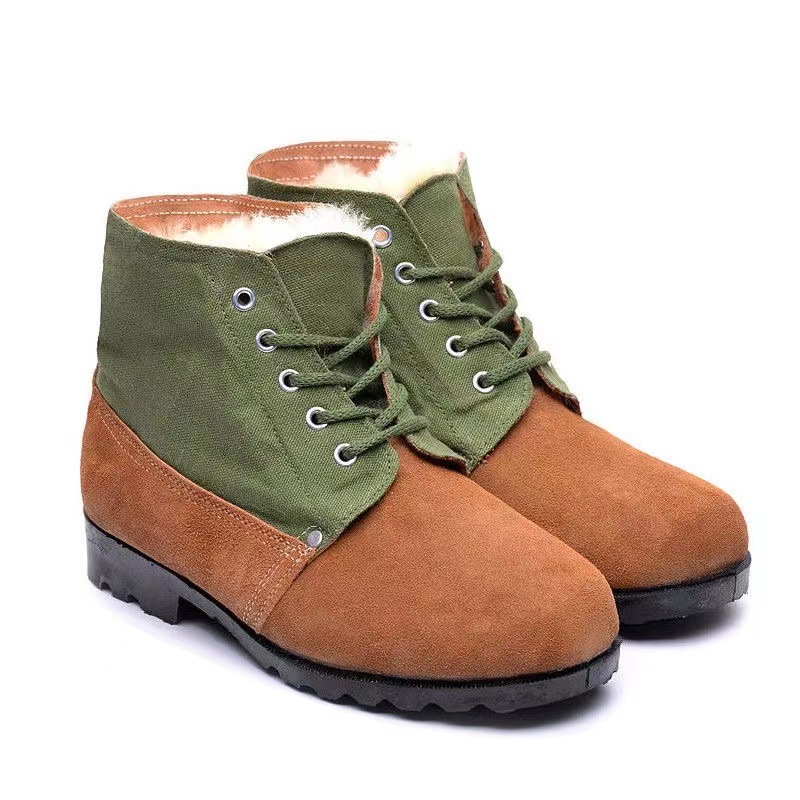Wool Big Toe Leather Shoes Winter Thickened Snow Boots Men's Labor Protection Shoes Wool Leather Shoes Cotton Shoes Cotton Boots New Style Big Toe Shoes for Men