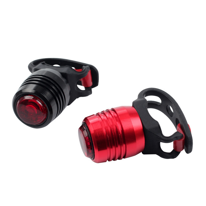 Bicycle taillight USB rechargeable aluminum alloy gemstone taillight bright running light night riding warning light outdoor equipment