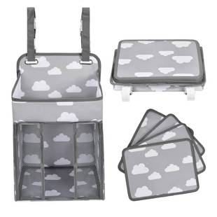 Multi-Functional baby bed storage bag hanging bag cloud printing cartoon storage bag spot bedroom folding storage hanging bag
