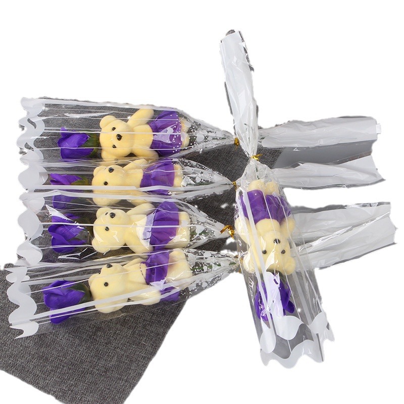 Cross-border factory Mother's Day gift single bear soap flower simulation flower rose bouquet activity push small gifts
