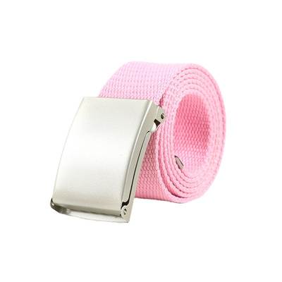 Unisex Adult Ribbon Fabric Alloy Buckle Belt Simple and Good to Wear Candy Color Waist Decoration without Opening