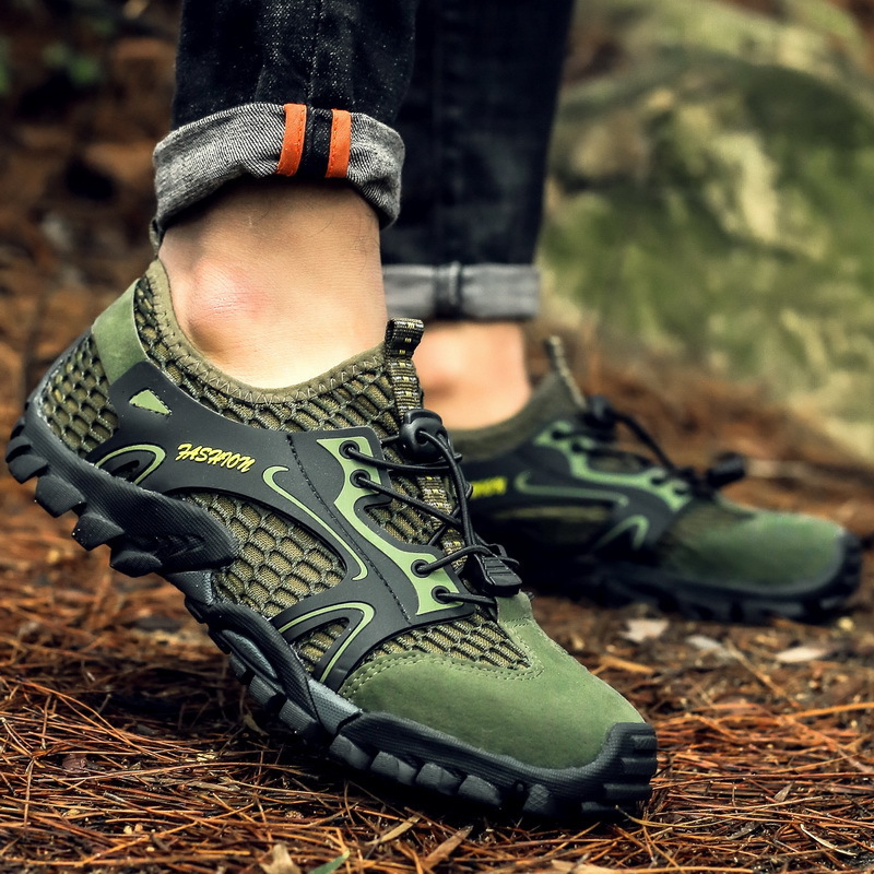 Foreign Trade Summer New Men's Mesh Breathable Outdoor Tracing Shoes Walking Wading Men's Shoes Breathable Large Size Shoes 50