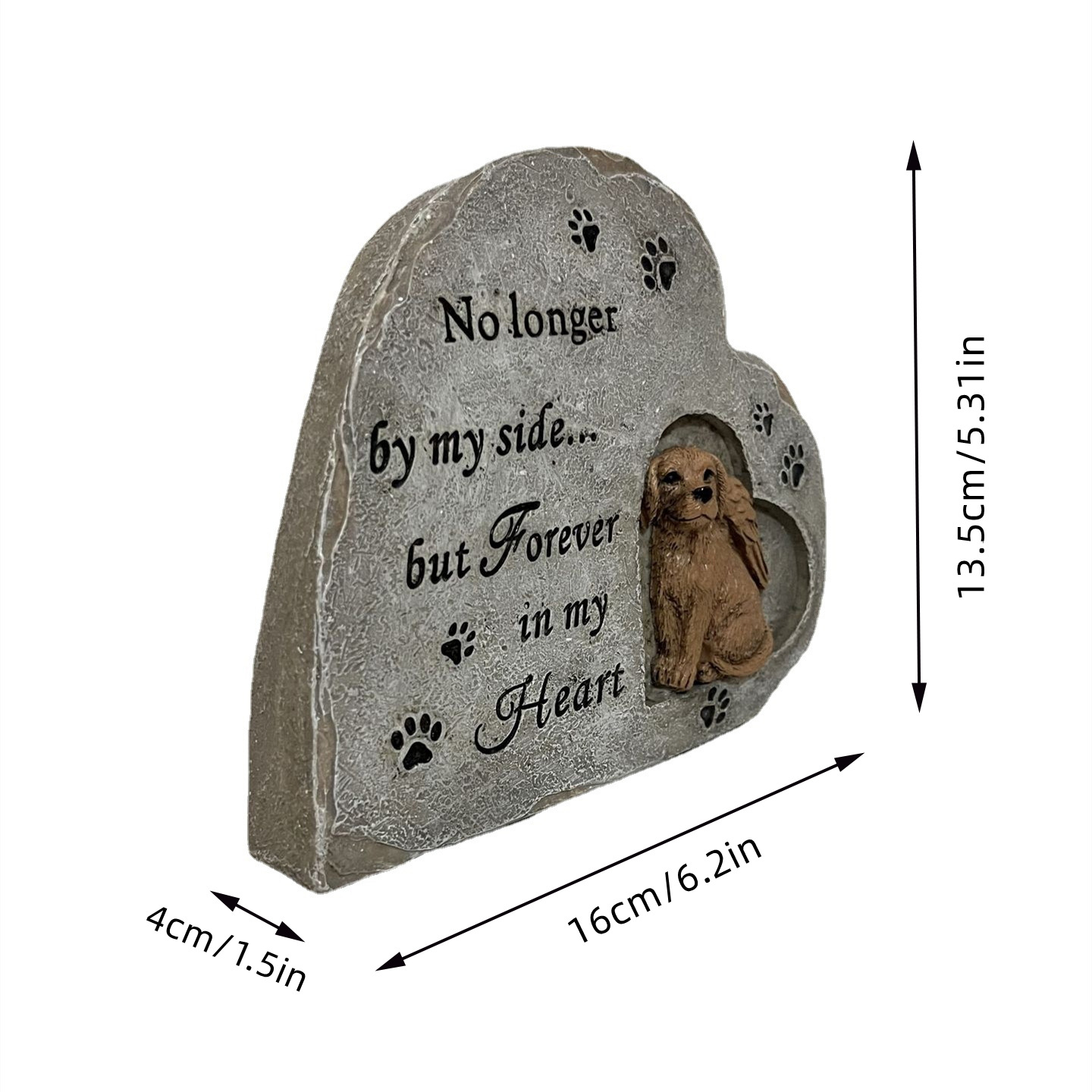 Cross-border Heart-shaped Pet Puppy Monument Outdoor Dog European and American Garden Tombstone Small Animal Memorial Stone Resin