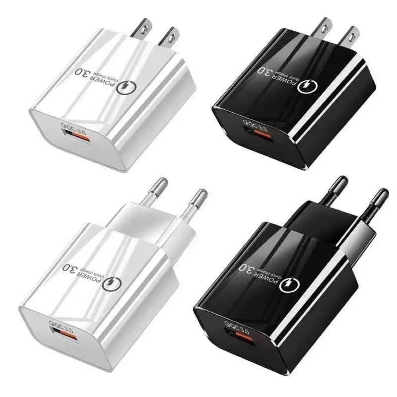 Square 5V3A charger European standard American standard mobile phone 18W fast charge QC3.0 charging head beauty instrument power adapter