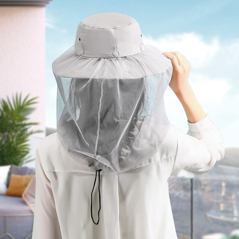 Outdoor anti-mosquito anti-bee anti-sun shawl hat men and women leisure sunshade fisherman fishing leisure hat mask