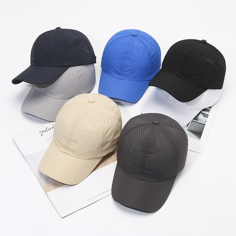 Quick-drying hat thin material outdoor sun hat unisex mesh baseball cap blank simple street style casual hat