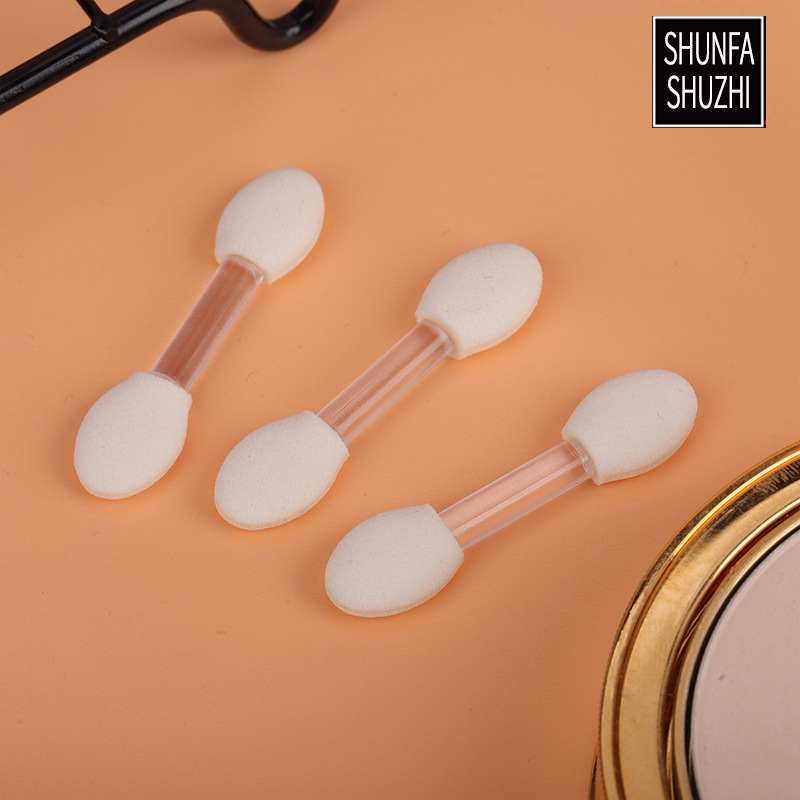 Disposable Double Eye Shadow Brush Sponge Dizziness Dye Brush Portable Double Eye Shadow Brush Beauty Makeup Tool