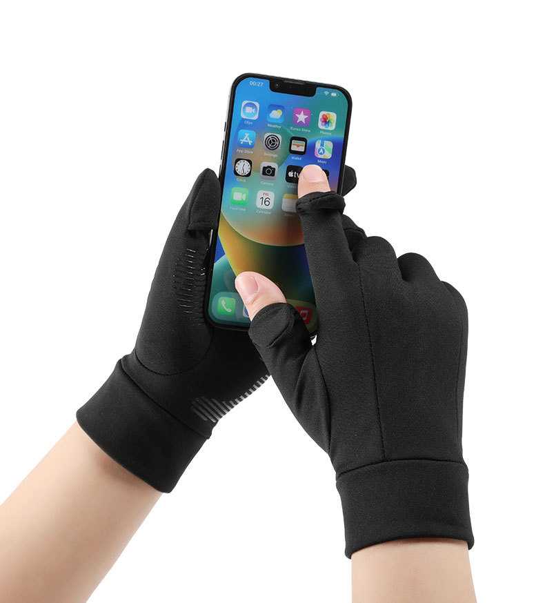 Outdoor thermal gloves men's Q9065 touch screen full finger windproof fleece-lined sports running mountaineering riding gloves cross-border_voghion.com