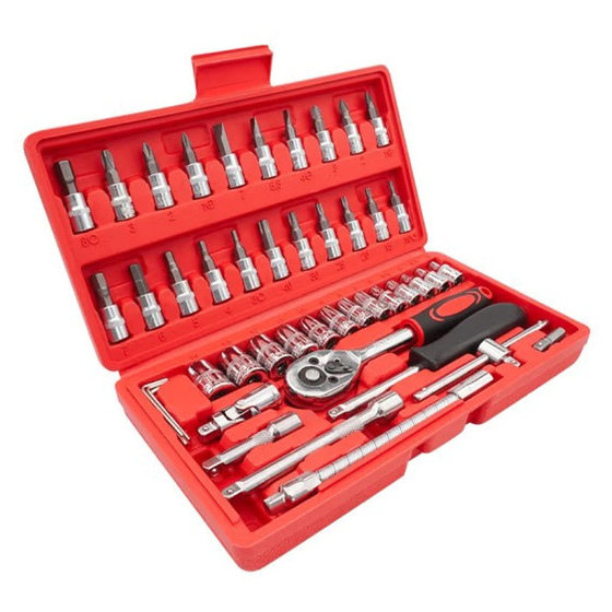 Wholesale ratchet wrench socket tool set 46-piece multi-functional combination auto repair auto insurance quick repair tool