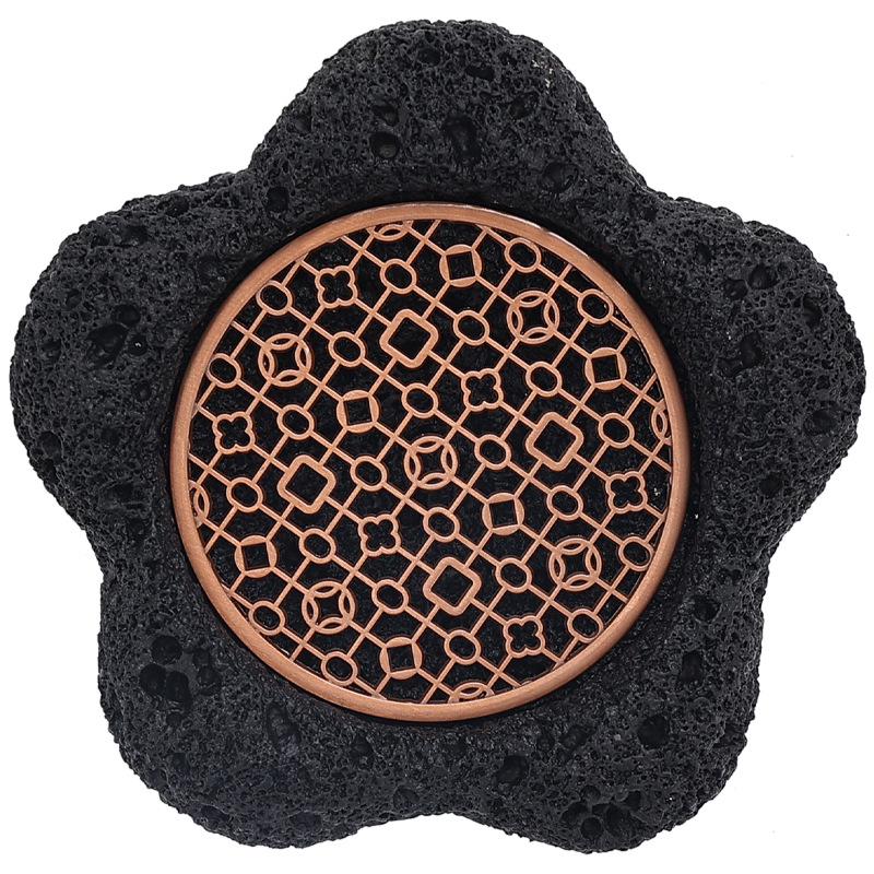 Coal ball volcanic stone artistic conception plate Japanese hotel creative tableware honeycomb coal black dish hotel sushi personality Rock