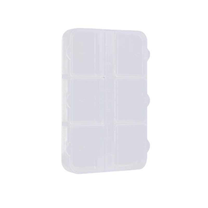 Little Red Book Hot Selling Transparent Dustproof Manicure Diamond Jewelry Storage Box 6 Ge Huazi Jewelry Filler Box Factory Wholesale