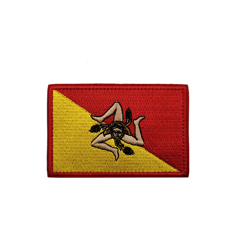 Spot Sicily flag embroidery patch 9*6cm Velcro armband V90569