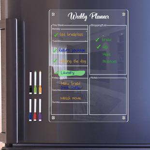TYU375 acrylic magnetic weekly plan note board erasable transparent message writing board memo prompt display board