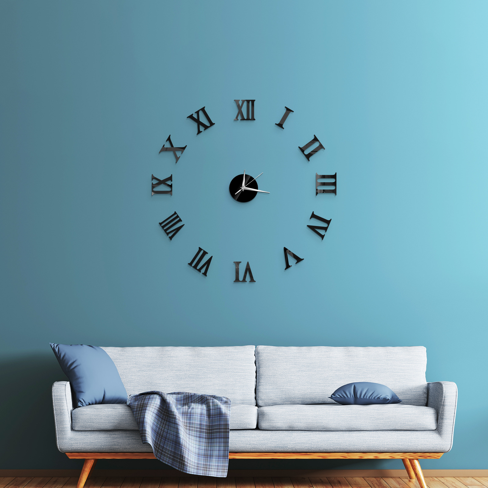 Cross-border explosions simple clock fashion wall clock DIY wall clock mirror wall stickers clock Roman numeral clock