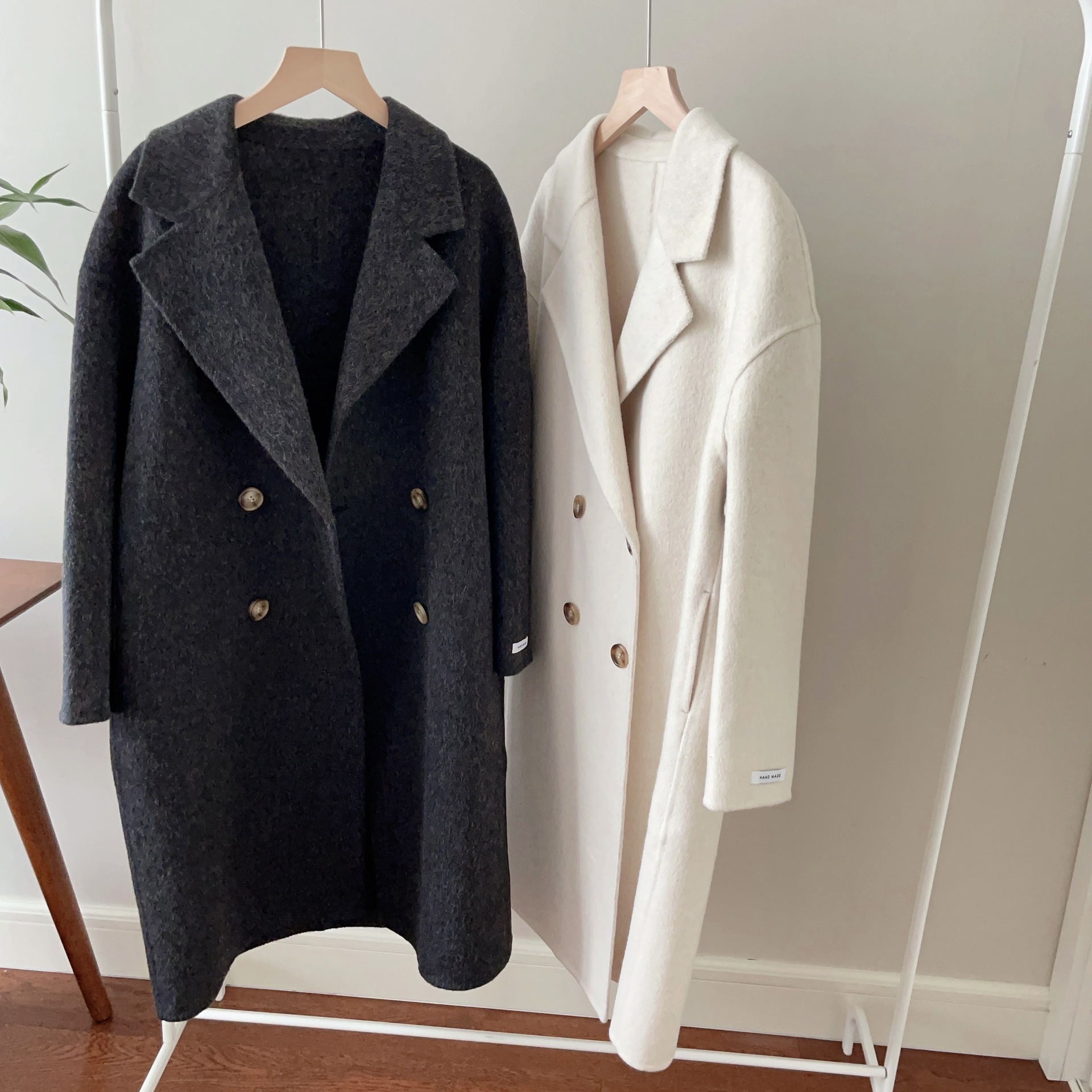 2023 New Long Wool Double-sided Cashmere Coat Women's Mid-length Korean-style Loose All-match Double-breasted Woolen Coat