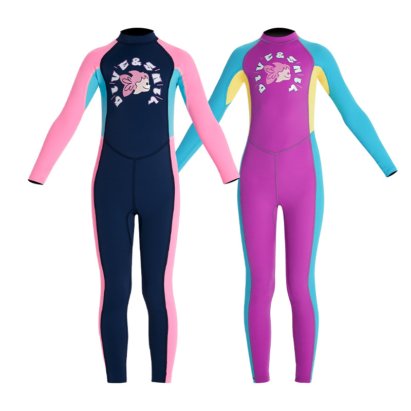 DIVE & SAIL children's swimsuit quick-drying long-sleeved one-piece sunscreen diving suit snorkeling jellyfish swimming surfing swimsuit