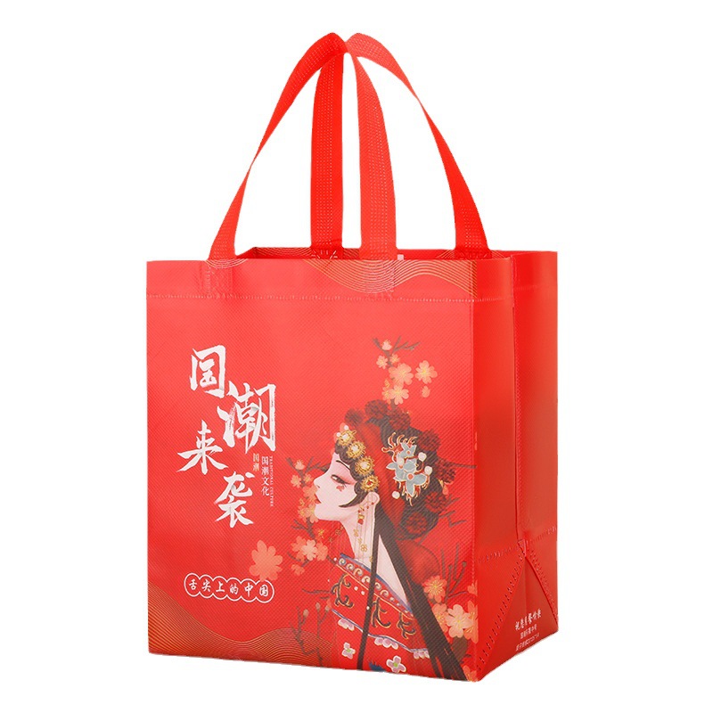 Takeaway Packing Bag Commercial Catering BBQ Milk Tea Takeaway Bag Waterproof and Oil-proof Portable Non-woven Packing Bag Spot