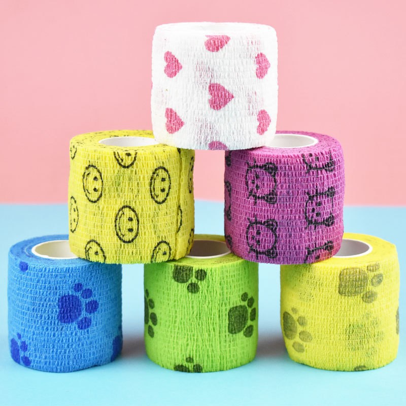 Pet self-adhesive elastic bandage printed non-woven fabric self-adhesive bandage pet medical bandage Pet tattoo bandage