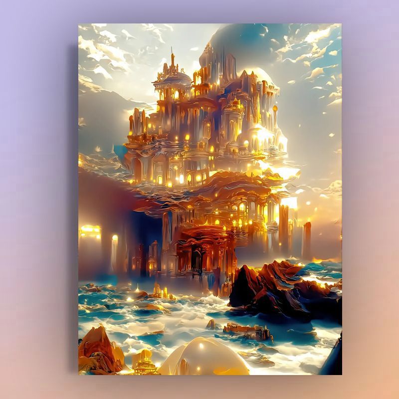 Tiangong digital oil painting diy wholesale on behalf of the Palace oil painting fairyland beautiful living room painted colorful decorative painting