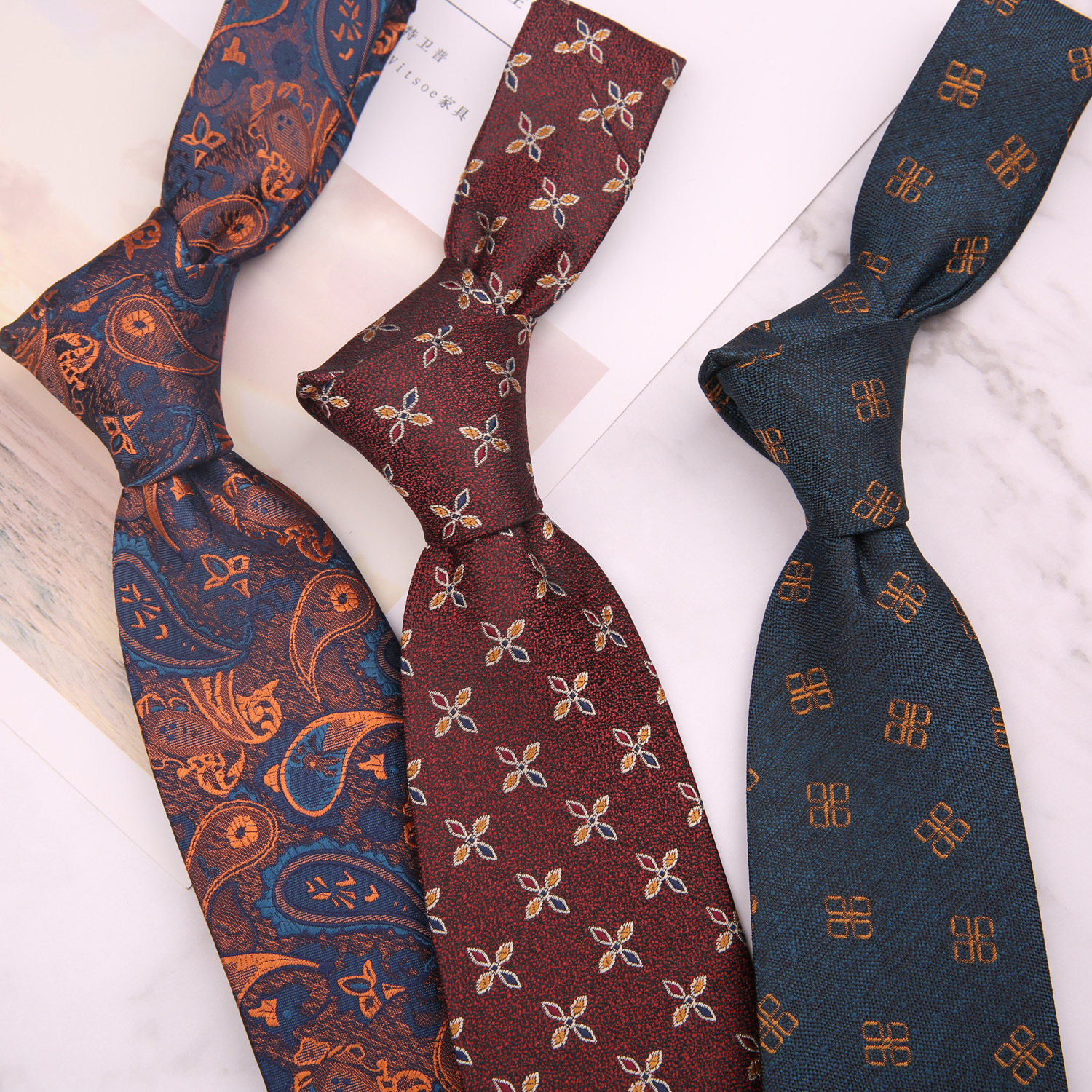 Tie Men's Dress Business Hands 8cm Red Tibetan Green Fashion New Flower Suit Shop Accessories Wedding Groom Photography
