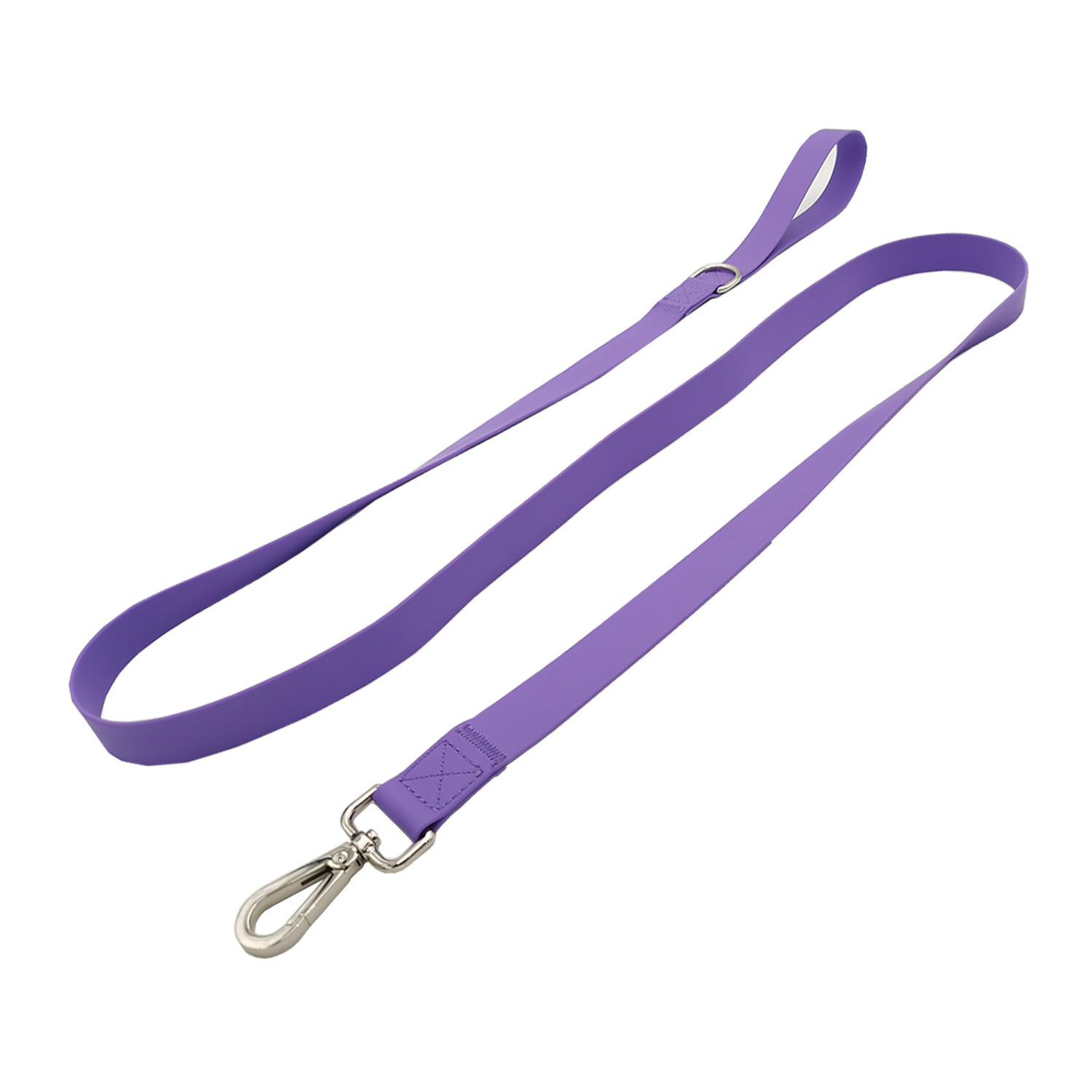 Amazon dog silicone PVC leash collar purple rubber-coated ribbon waterproof dog leash pet supplies