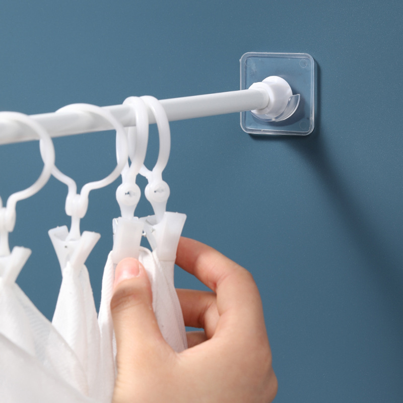 Japanese-style telescopic rod fixed support shower curtain rod telescopic rod load-bearing non-slip self-adhesive glass smooth tile anti-drop support
