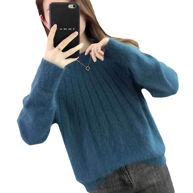 Autumn Clothes 2023 New Women's Cherry Red Sweater Women's Autumn and Winter Short Loose Outer Wear Base Shirt Stylized