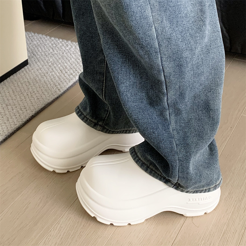 New Solid Color Simple Korean Style Fashionable Summer Girl Eva Feeling Outdoor Thick Bottom Casual Comfortable Baotou Slippers