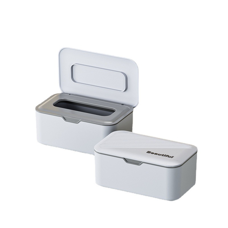 Tissue box with lid wet tissue box tissue box mask box storage box household dustproof desktop sealed wet tissue box