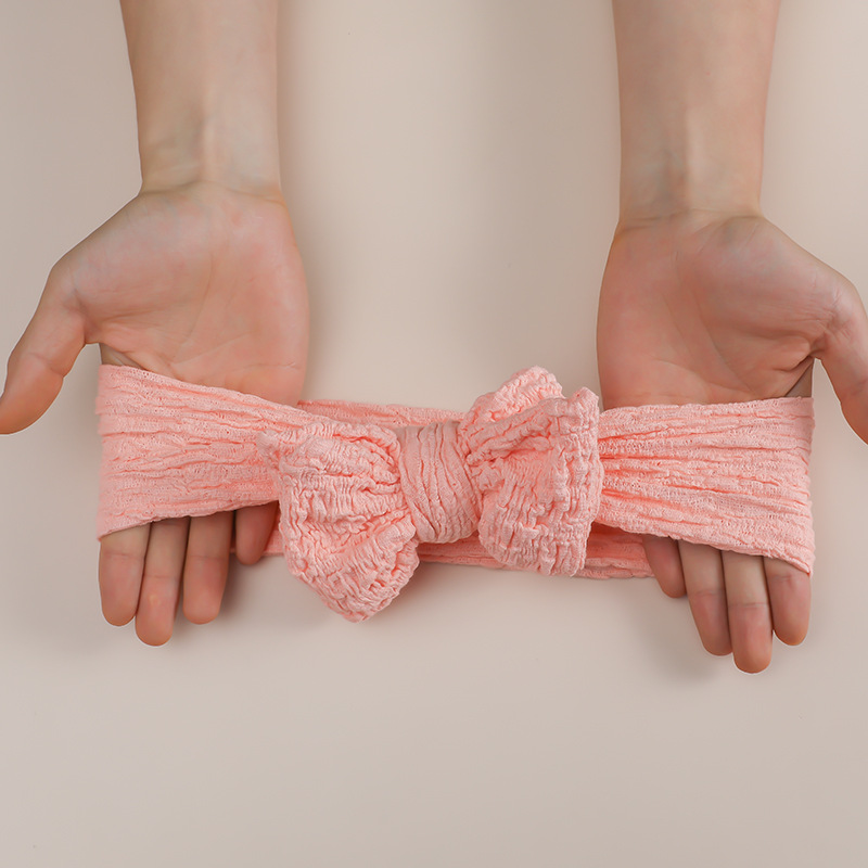 DIY Oversized Bow Children's Hair Band High Elastic Zou Cloth Baby's Wide Edge Double Tie Headband Baby Headwear