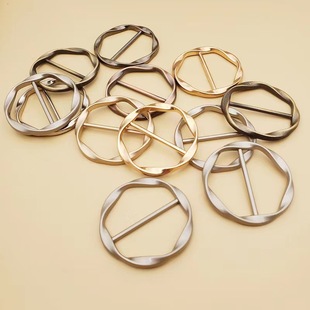 Factory direct zinc alloy metal round three knotted buckle spiral circle European and American style clothes clothing bags