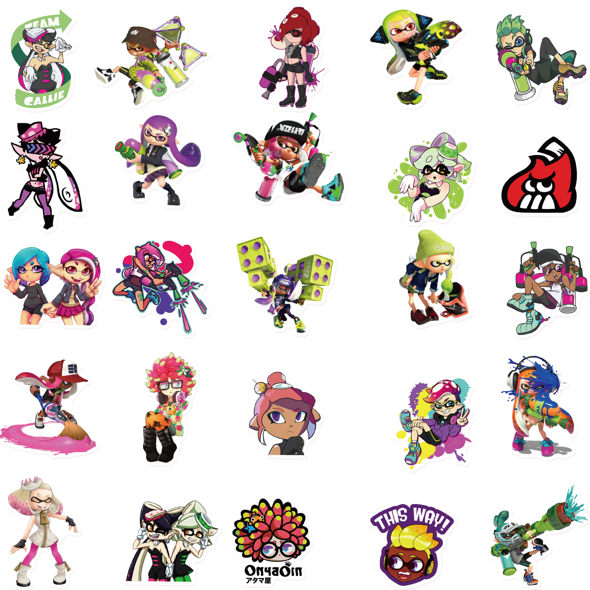 50 sheets/set jet warrior Splatoon hand account stickers diy notebook hand account adhesive material stickers