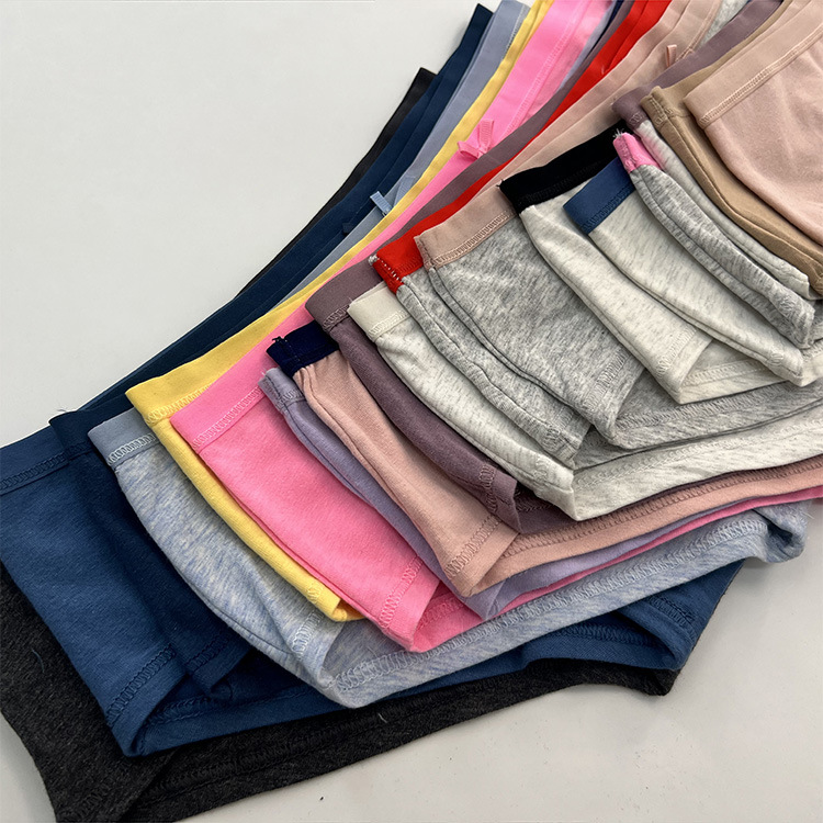 European and American Foreign Trade Single cotton comfortable breathable sheath underwear pure cotton wide-brimmed solid color shorts women's low waist briefs